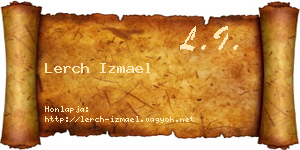 Lerch Izmael névjegykártya